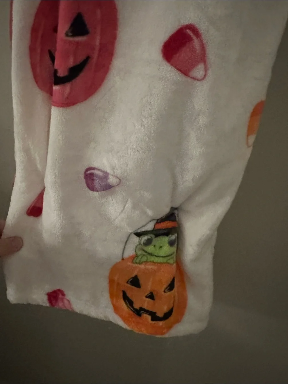 Booville Halloween Frog Witch Pumpkin Candy Corn Velvet Soft Throw Blanket 60x70